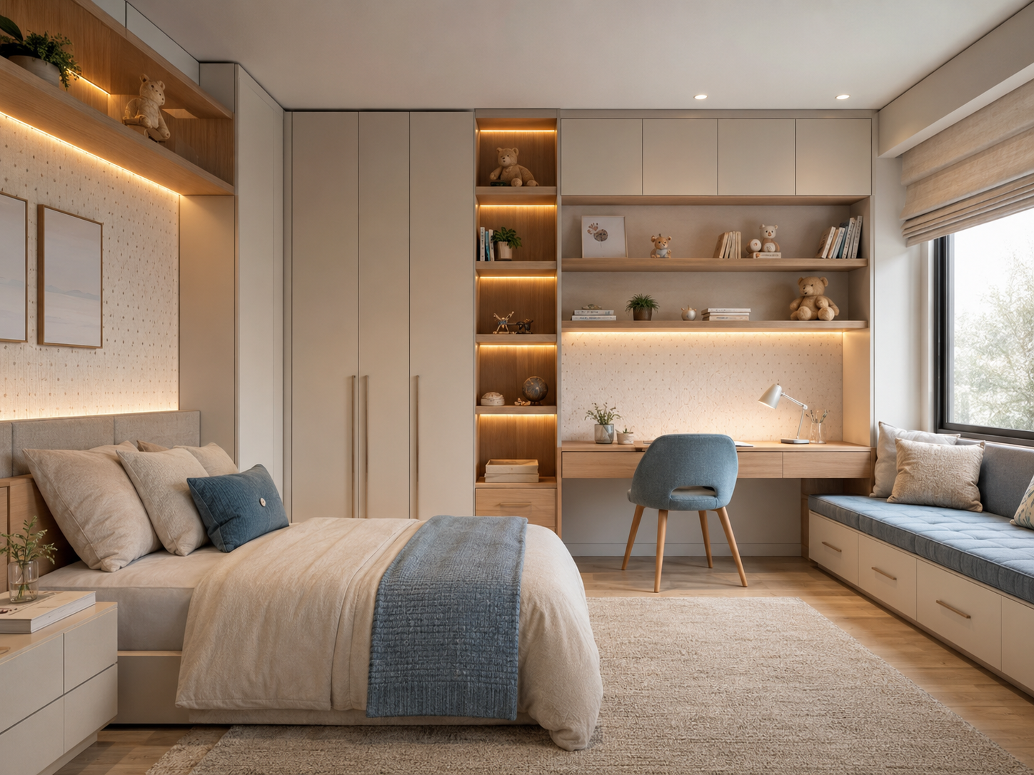 Quarto infantil contemporâneo e acolhedor